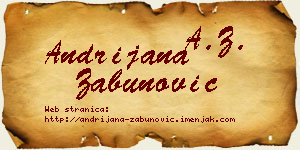 Andrijana Zabunović vizit kartica